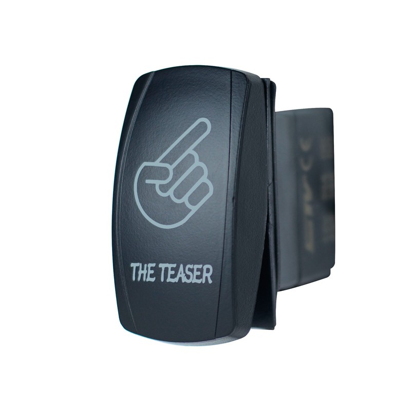 STVMotorsports Laser Backlit Green Rocker Switch The Teaser 20A 12V