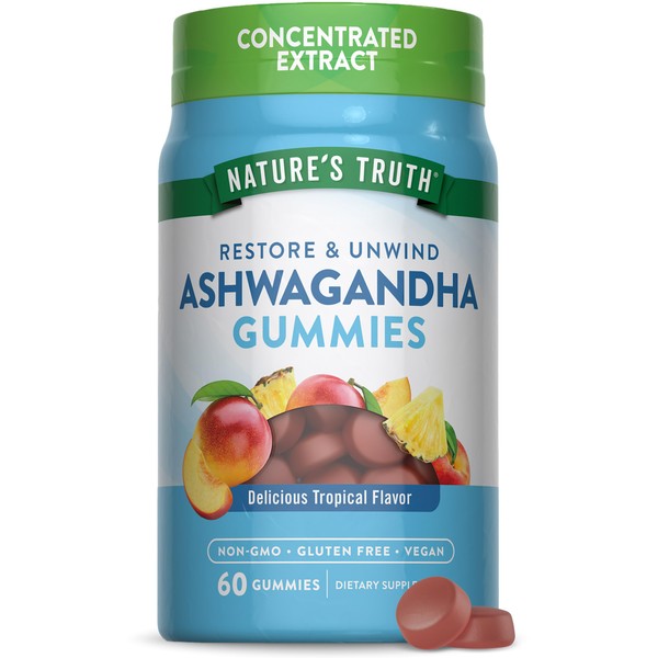 Nature's Truth Ashwagandha Gummies | 60 Count | Tropical Flavor