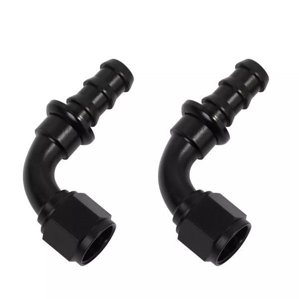 Lencool Racing Push Lock Hose Fitting End 4AN 90 Degree