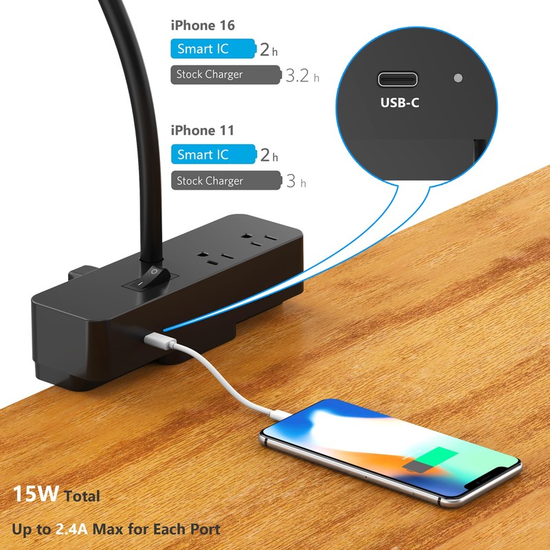 Drevet LED Desk Lamp for Home Office with Cable Management