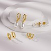 Gold Pearl Earrings for Women,Huggie Small Stack Cartilage Stud Hoop