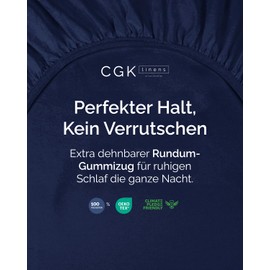 Fitted Sheet 90 x 200 cm Navy Blue 30 cm Base Height – Luxury Fitted Sheet for Single Bed – Fits Mattresses up to 30 cm Height – Soft, Wrinkle-Free and Breathable Bed Sheet – Single Pack