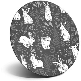 Destination Vinyl ltd Magnet for Refrigerator, Fridge BW - White Rabbit Hare Bunny Cute for Office, Cabinet and Whiteboard, Magnetic Stickers, 38228