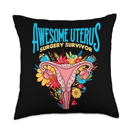 Uterus Surgery Recovery Hysterectomy Removal Throw Pillow