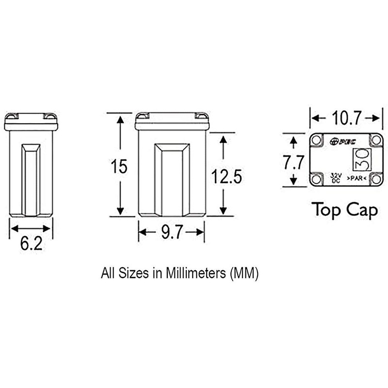 10 Pack 608830 30 Amp Micro Cartridge Fuses Micro Fuse