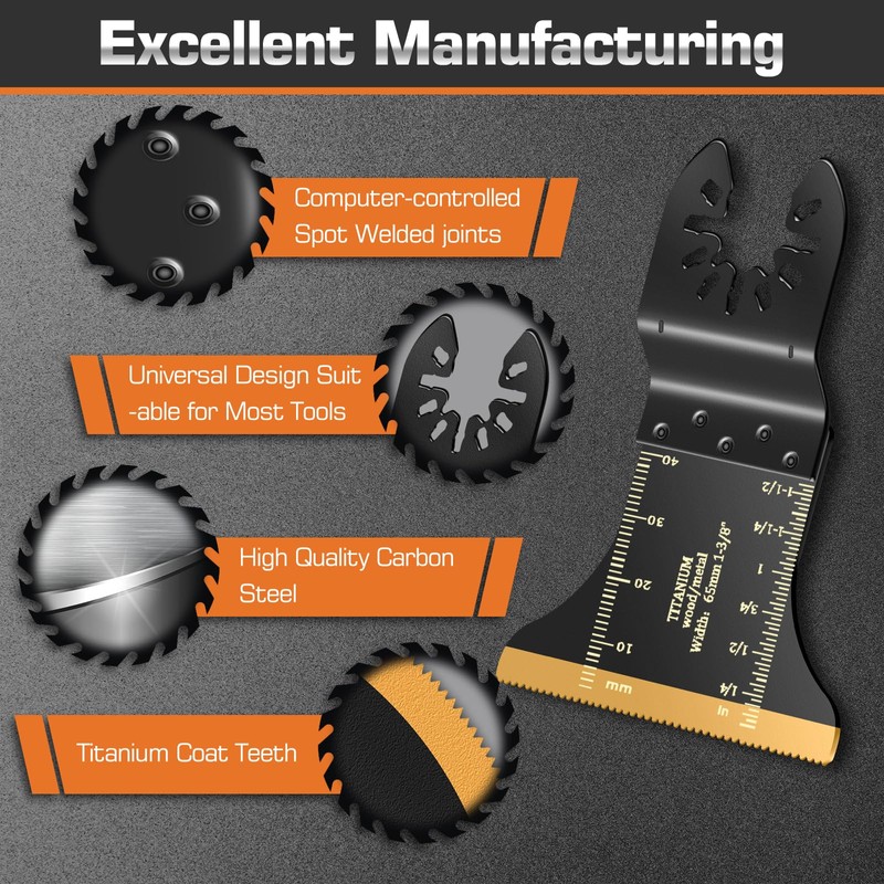 6 Pack Titanium Multi Tool Blades Broad Reach Oscillating Saw