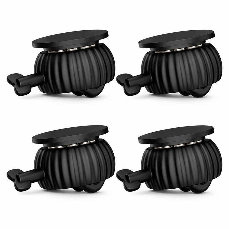 4-Pack 360° Self-Adhesive Furniture Casters with Brake, 110 lb Set