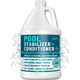 BubbyShine, Pool Stabilizer - Cyanuric Acid Pool Stabilizer, Liquid Chlorine Stabilizer for Pool Chemicals, Swimming Pool Conditioner Stabilizer, Pool Stabilizer for Salt Pool & Chlorine, 1 Gallon