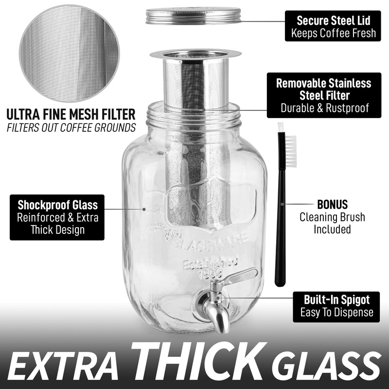 Zulay Kitchen 1 Gallon Cold Brew Coffee Maker – Thick