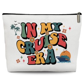 Lyiibb Cruise Makeup Bag, In My Cruise Era Travel Cosmetic Bag, Cruise Gifts for Girls Women, Cruise Accessories Zipper Pouch