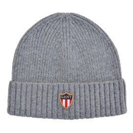 GANT Knitted Hat Banner Shield Beanie Wool One Size, gray