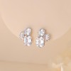 Ferkerylu Sterling Silver Diamond Earrings for Women Emerald Cut Lab