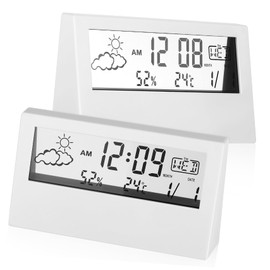 ULTECHNOVO Transparent Modern Design Digital Alarm Clock Dual Alarm Simple Operation Quiet Accurate Timekeeping for Bedroom Office and Study Decor