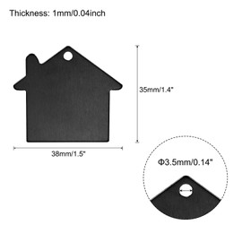 MECCANIXITY House Shape Blank Tags Metal Stamping Tag Blank Dog ID Tags, Black Engraving Blank Tags for Pendant Decoration, Craft Tag, Pet ID Tag, Pack of 25