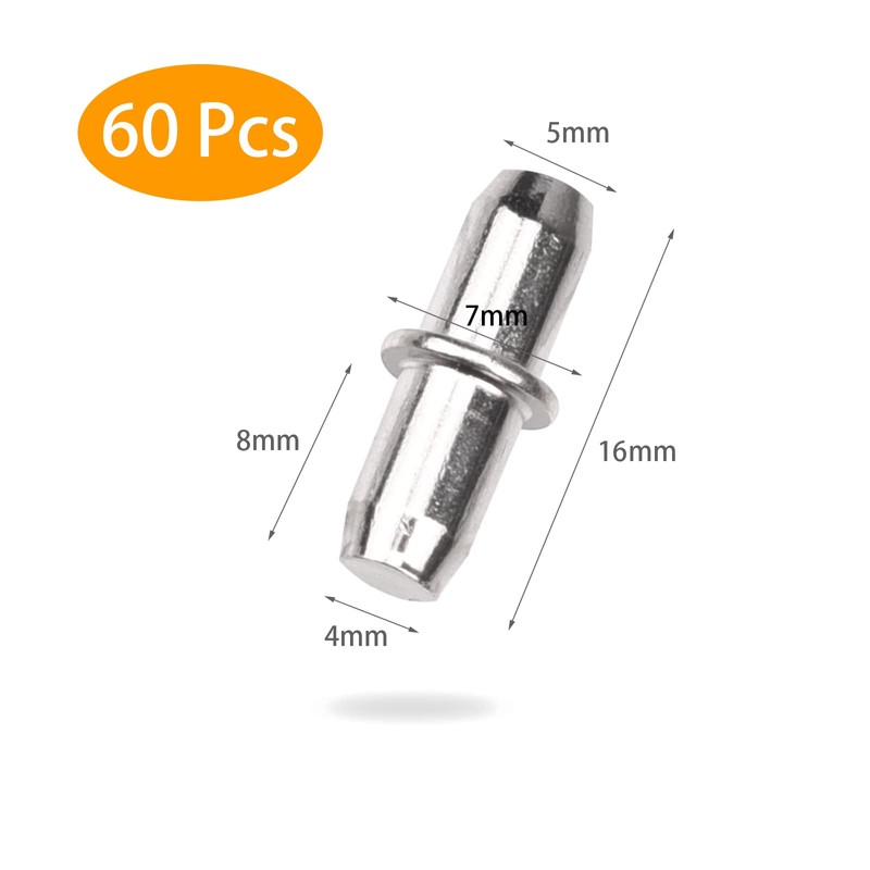 60 Pcs 5 x 16mm Shelf Bracket Pegs, Shelf Support