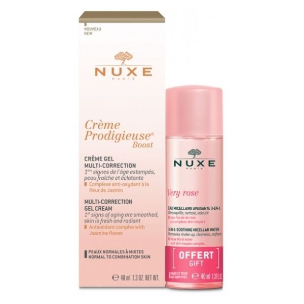 Nuxe Creme Prodigieuse Boost Creme-Gel Multi-Correction 40 ml + Gift Very Rose Light Cleansing Foam 40 ml