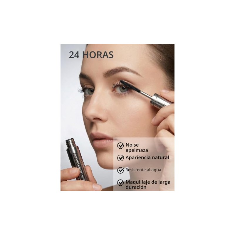 Erinde Máscara de pestañas Marrón Metal Wand, Resistente al Agua