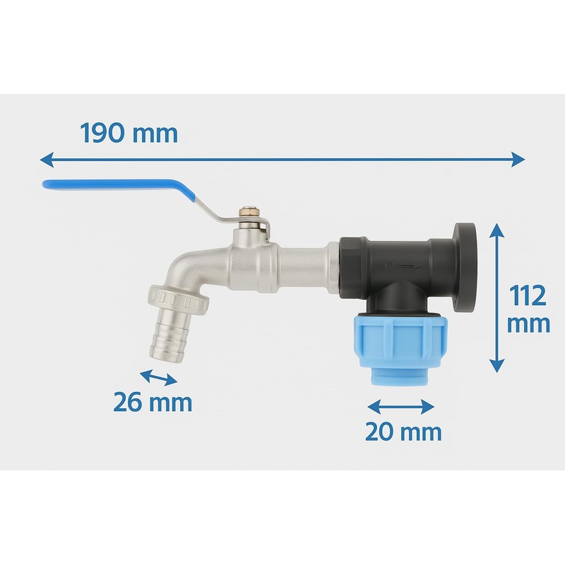 Rimex Wasserhahn Garten, mit Kugelventil Typ 2500, Wanddurchführung PN16, EN