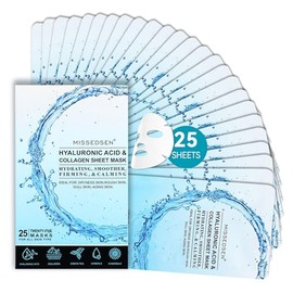 Mascarilla facial de colágeno con ácido hialurónico, aceite de vitamina E para el cuidado de la piel hidratante, hidratante, iluminadora y antienvejec