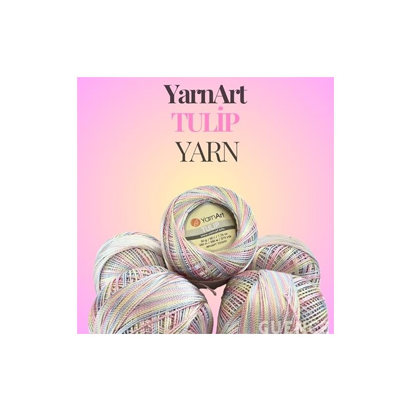 Variegated Pastels - Yarn Art Tulip Size 10 Microfiber Thread