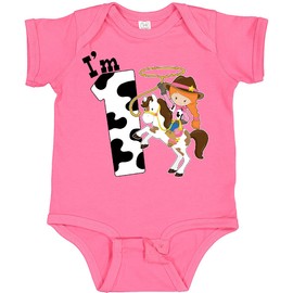 inktastic I'm One-cowgirl Riding Horse Birthday Baby Bodysuit 18 Months Hot Pink 2c9f7