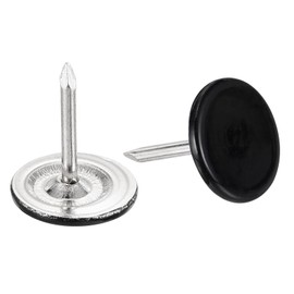 sourcing map 40Pcs Upholstery Tacks, 11mmx13mm Flat Head Decorative Furniture Nails Thumb Tack for Furniture Sofa Headboards, Black