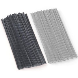 Grey Pipe Cleaners, 200 Pieces Chenille Stems Craft, 12 inch Long Fluffy Pipe Cleaners for Creative DIY Art Craft Projects, Home Decoration Supplies (6 mm x 30 cm, Grey Series-2 Colors)