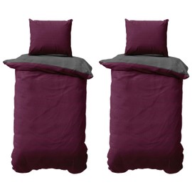 Leonado Vicenti Reversible bed linen seersucker soft and almost non-iron bed linen set with concealed zip made of breathable microfibre