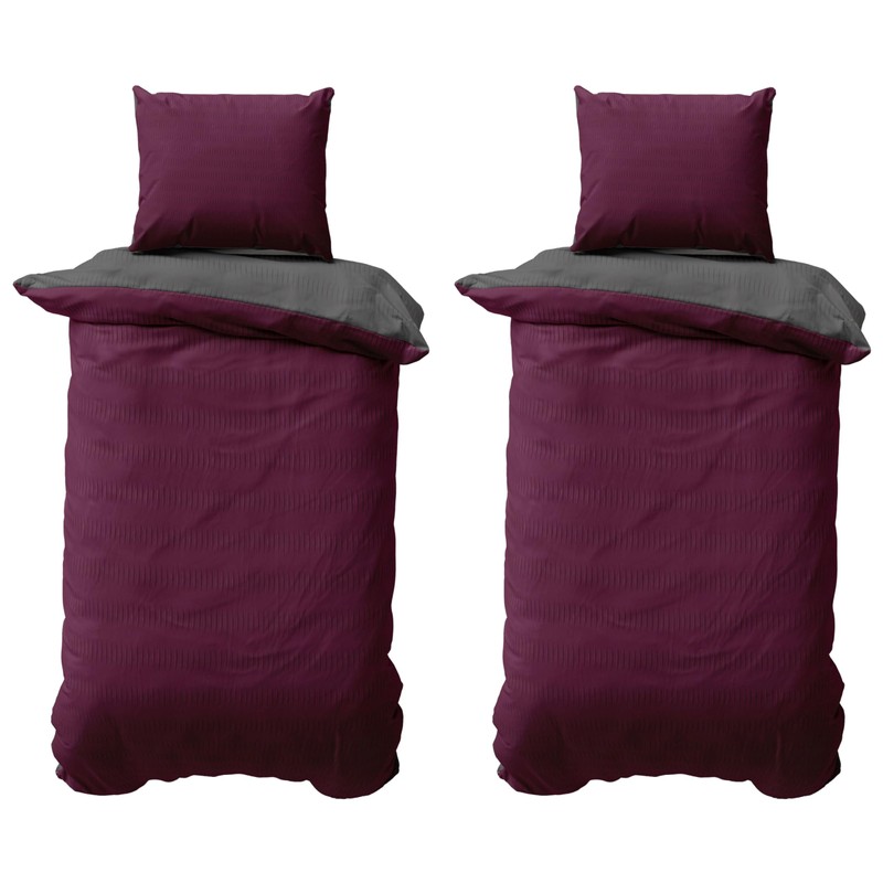 Leonado Vicenti Reversible bed linen seersucker soft and almost non-iron