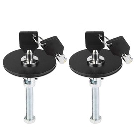 KIMISS Car Hood Locks, 2pcs Universal Aluminum Alloy Engine Hood Cover Lock Key Pin Kit Safety Pin (Black)