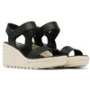 Sorel Women's Cameron Wedge Sandal, Black/Chalk, 7
