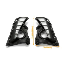 HECASA LED Daytime Running Light Fog Lamp Compatible with 2017-2019 Toyota Highlander DRL Turn Signal Replacement W/O Bundles 2Pcs