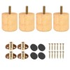 Btowin 2 inch Solid Wood Furniture Legs, 4Pcs Modern Round