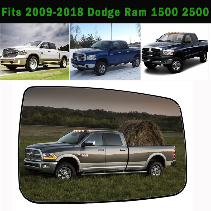 Ram Passenger Right Side Heated Mirror Glass Compatible with 2009-2018