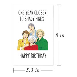 BKOQF Golden And Girls Birthday Card, Best Friend Bday Card, Funny Birthday Card for Mom Grandma, Getting Older Birthday Card for Her