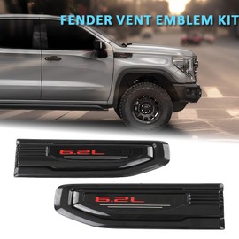 CHEDA Fender Vent Emblem Kit Compatible with GMC Sierra 1500 6.2L 2019-2024 2PCS