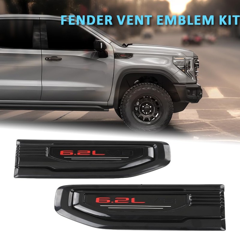 CHEDA Fender Vent Emblem Kit Compatible with GMC Sierra 1500