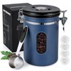 1800ML Airtight Coffee Canister with Date Tracker&Transparent Window, 22.8OZ Coffe