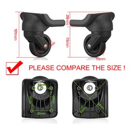 Volein 2 Pairs Suitcase Castors Replacement Wheels for Suitcase Replacement Wheels Swivel Wheels Luggage Wheels with 4 Screw Holes (W044, 4 Pieces)