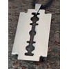 Kiss of Leather Large Razor Blade Pendant Stainless Steel No.