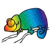 CafePress Cool Rainbow Chameleon Sticker (Bumper 50 pk)