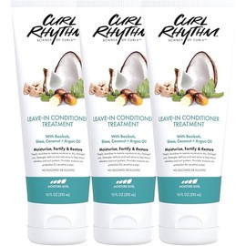 Leave-in Conditioner Treatment for Curly Hair - Moisturizing Frizz Free Shine with Shea Butter, Coconut & Argan Oil For Wavy, Kinky Coily Hair - Sulfate Free - 10 Fl Oz (3 Pack)