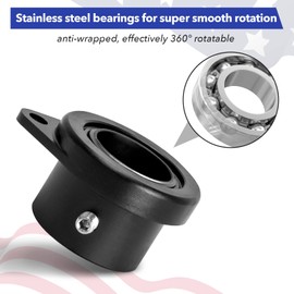 FLAG WIN Aluminum Alloy Flagpole Ring Set with Bearings 2 Pack, Anti Wrap 360°Rotating Flag Mounting Ring Spinning Flag Pole Kit with Carabiner for 0.96-1.25 Inch Diameter Flagpole(Black)