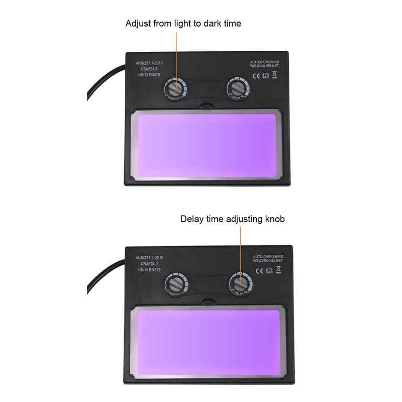 Solar Charging Automatic Dimming Welding Facemask Head-mounted Large View LCD