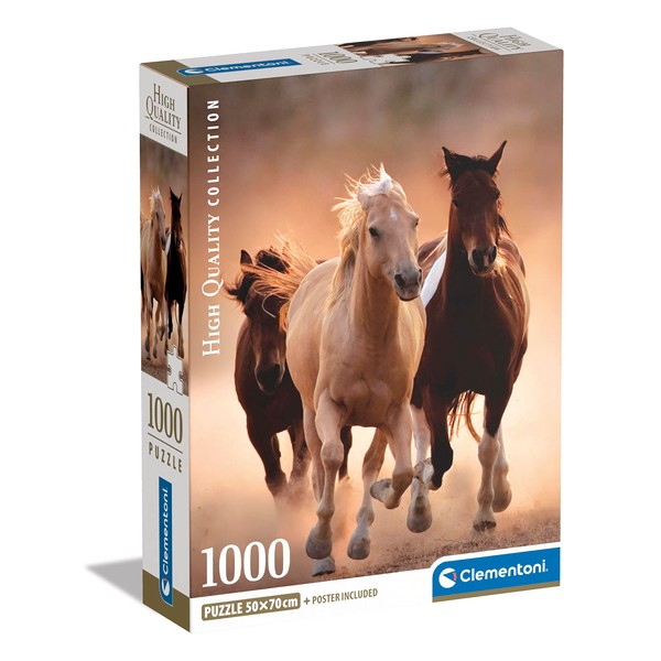 Clementoni 39771 Collection-Running Horses 1000-Piece Jigsaw Puzzle for Adults, Made