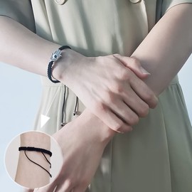 Letter N Hand of Fatima Bracelet Hamsa Hand Evil Eye Lucky Charm Protection Bracelet Gifts for Daughter Mom Wife Y3791-N