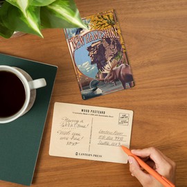 New Hampshire, Montage Scenes with Old Man (4x6 Birch Wood Postcards, 2-Pack Stationary, Rustic Home Wall Decor)