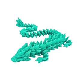 Green 26 in. Gemstone Dragon 3D Printed Articulated Fidget Toy - Flexible & Fun Desk Decor Figurine - Sensory Toy & Stress Relief for Home, Work, School, Classroom, Office & Gifts