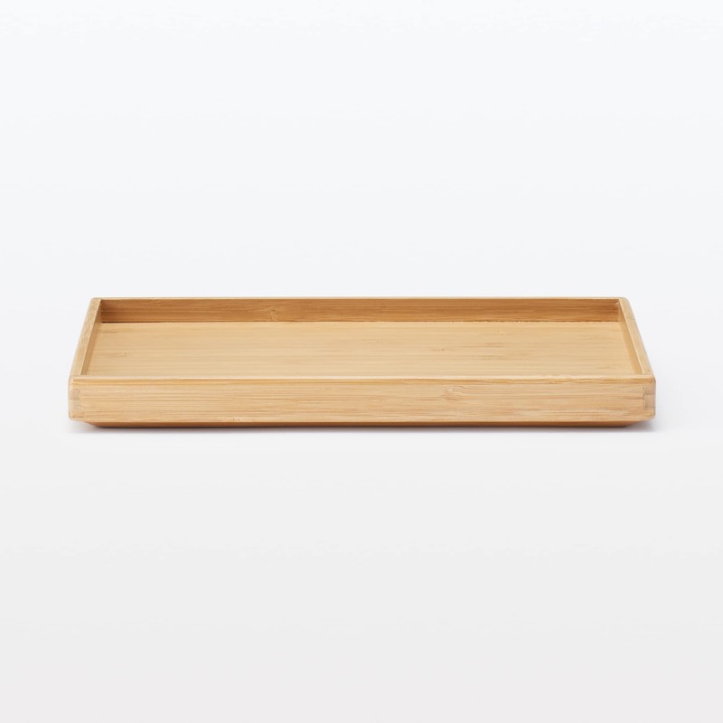 MUJI 12047285 Overlapping Bamboo Rectangular Box, Storage Supplies, Lid, Half,