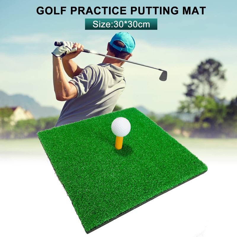 30 x 30 cm Golf Practice Mat, Portable Golf Tee